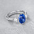 Ring with Cornflower sapphire and diamonds