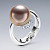 Ring with freshwater pearl and diamonds