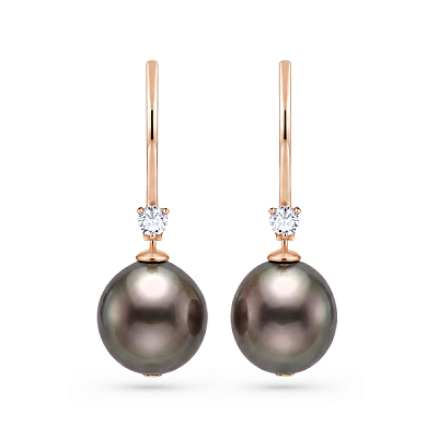 Earrings with Tahitian pearls and diamonds