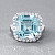 Ring with aquamarine and diamonds
