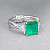 Ring with emerald and diamonds