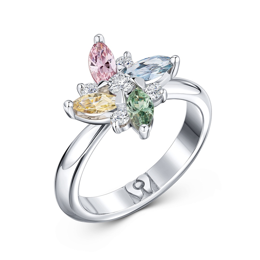 Ring with sapphires and diamonds картинка 2