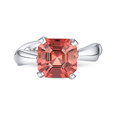 Ring with orange-pink tourmaline