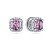 Stud earrings with lilac spinels and diamonds