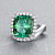  Ring with green tourmaline and diamonds