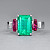 Ring with emerald, rubies, and diamonds