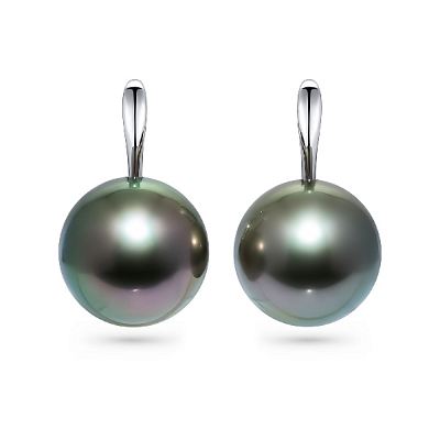 Earrings with Tahitian pearl