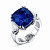 Ring with Royal Blue sapphire and diamonds