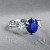 Ring with Royal Blue sapphire and diamonds
