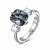 Ring with grey spinel and diamonds