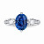 Ring with Cornflower sapphire and diamonds