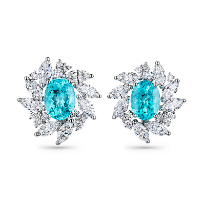 Earrings with paraiba tourmaline and diamonds