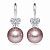 Earrings with freshwater pearl and diamonds