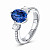 Ring with Cornflower sapphire and diamonds