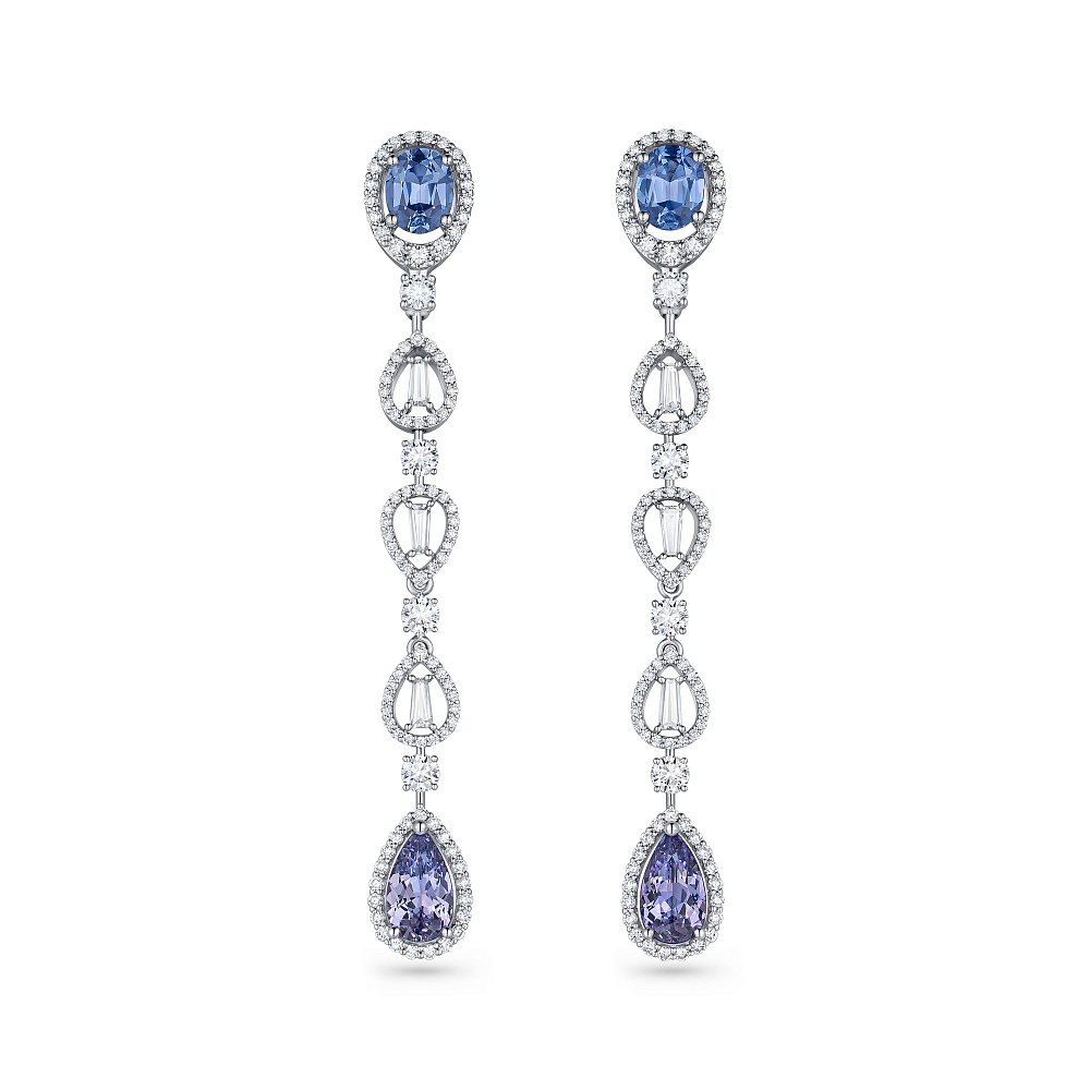 Earrings with spinel and diamonds картинка 1
