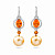 Earrings with golden South Sea pearls, spessartite garnets, and diamonds
