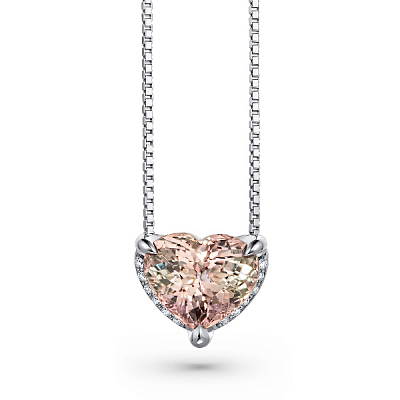 Pendant with Bi-color tourmaline and diamonds