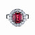 Ring with spinel and diamonds