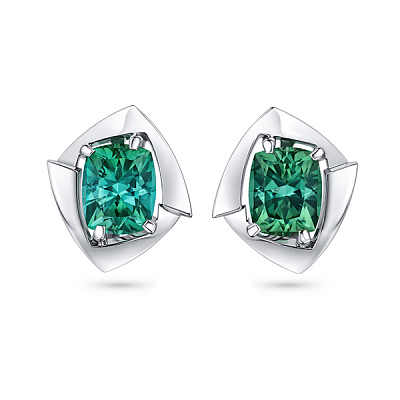 Earrings with green tourmalines