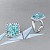  Ring with aquamarine and diamonds