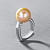 Ring with freshwater pearl and diamonds