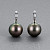 Earrings with Tahitian pearl
