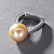 Ring with freshwater pearl and diamonds