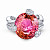 Ring with pink-orange tourmaline and diamonds
