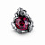 Ring with rhodolite garnet and diamonds