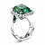  Ring with green tourmaline and diamonds