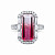 Ring with polychrome tourmaline and diamonds
