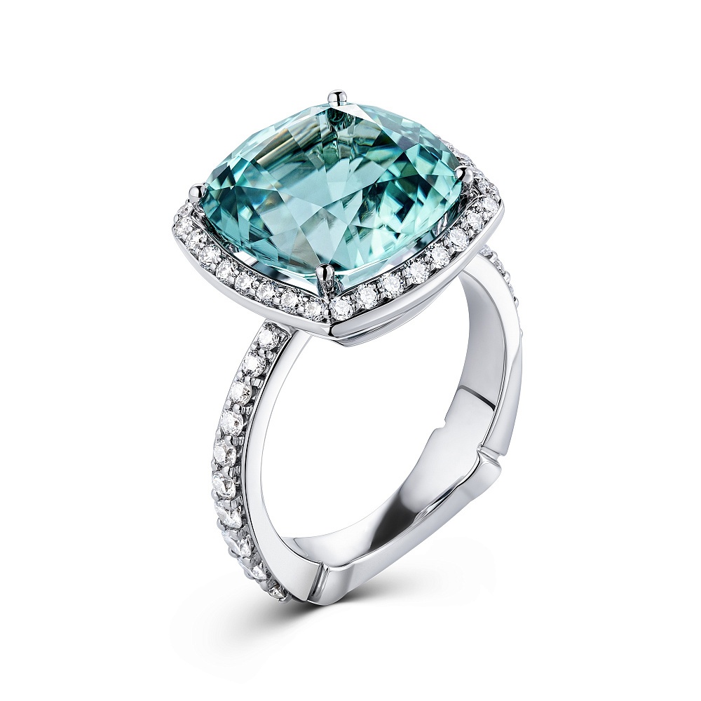 Ring with Lagoon tourmaline and diamonds картинка 2