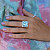  Ring with aquamarine and diamonds