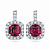 Earrings with rhodolite garnets and diamonds