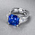 Ring with Cornflower sapphire and diamonds
