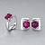 Earrings with rhodolite garnets
