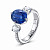 Ring with Royal Blue sapphire and diamonds