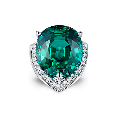  Ring with indicolite tourmaline and diamonds