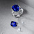 Ring with Royal Blue sapphire and diamonds