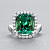  Ring with green tourmaline and diamonds