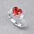 Ring with red-orange spinel and diamonds