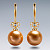 Earrings with golden South Sea pearls and diamonds