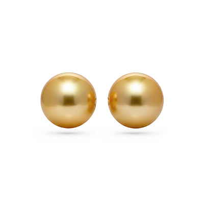 Earrings with golden South Sea pearls