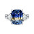 Ring with bi-color sapphire and diamonds