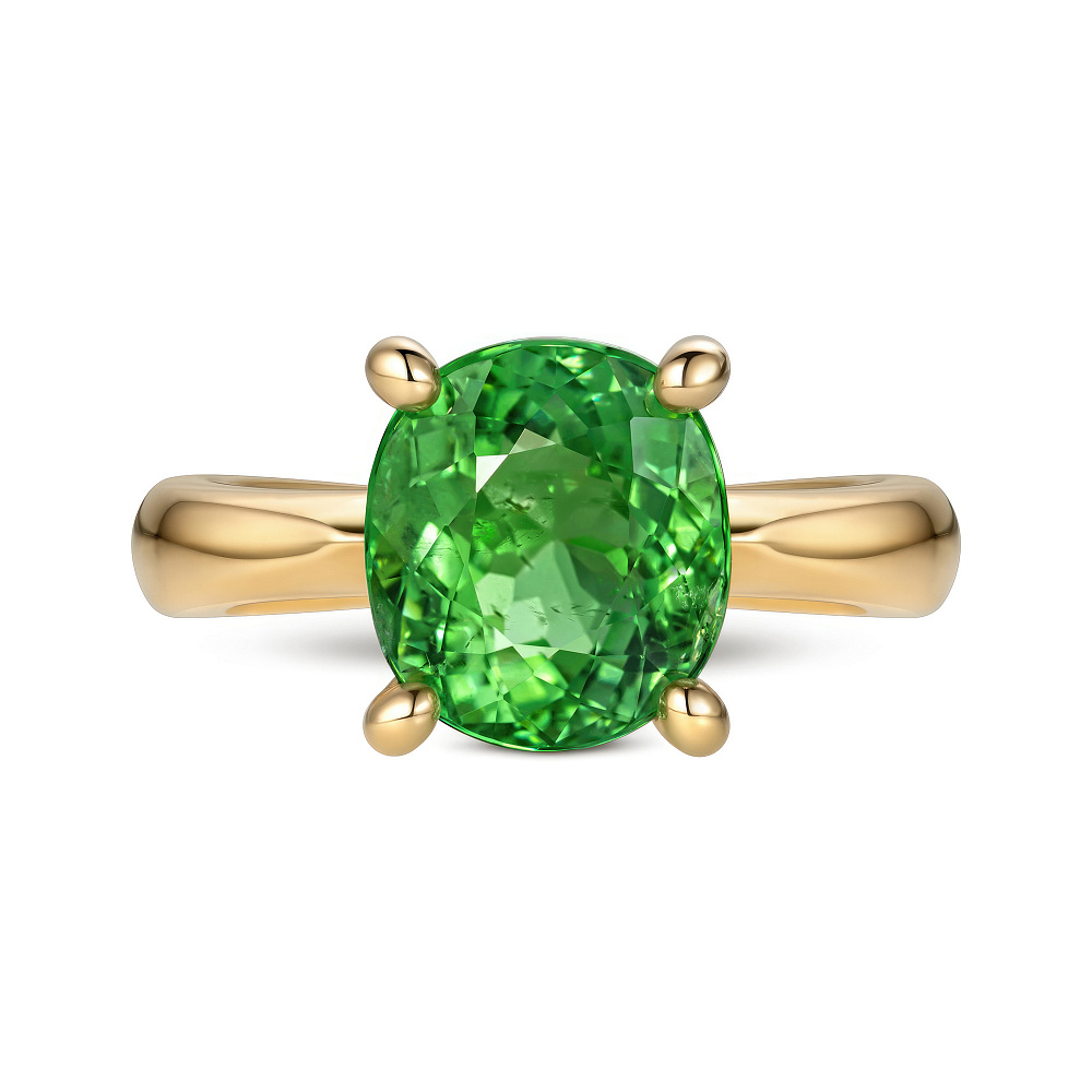 Ring with apple-green paraiba tourmaline картинка 1