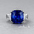 Ring with Royal Blue sapphire and diamonds