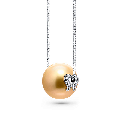 Pendant with golden South Sea pearls and diamonds
