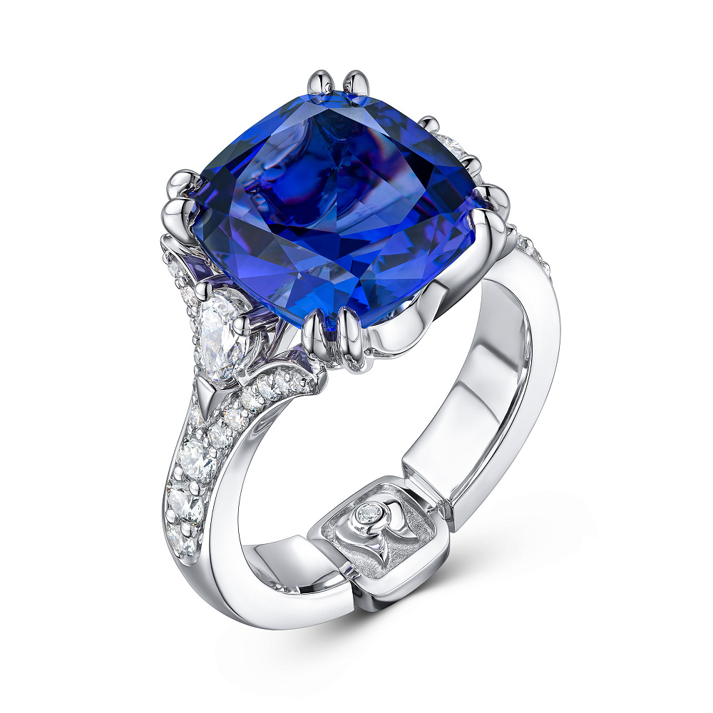 Ring with tanzanite and diamonds картинка 2