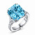 Ring with aquamarine and diamonds