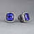 Stud earrings with tanzanites and diamonds